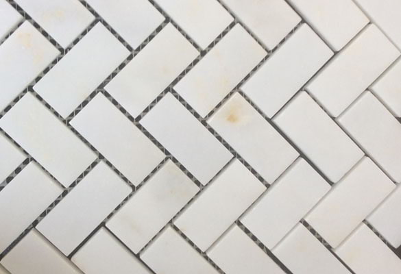 Afyon White Herringbone Honed